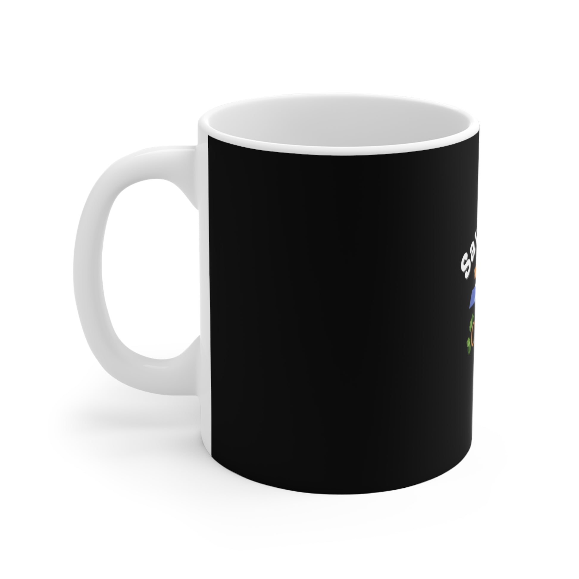 Left side of Savasana and Chill coffee mug design