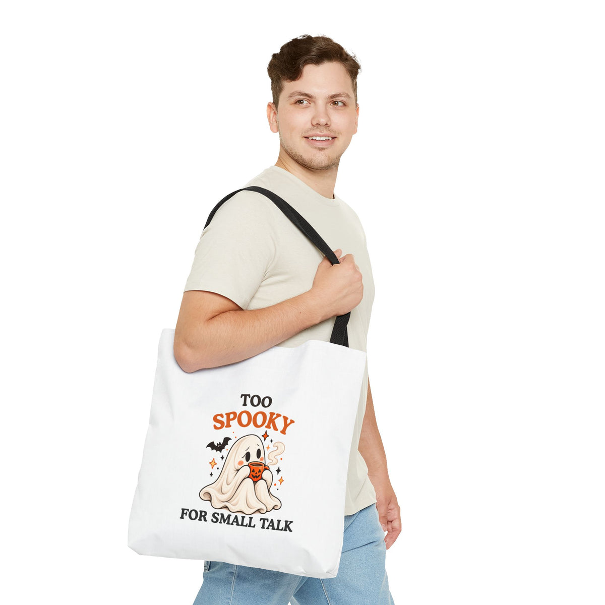 Introvert Tote Bag – Too Spooky for Small Talk Ghost Bag