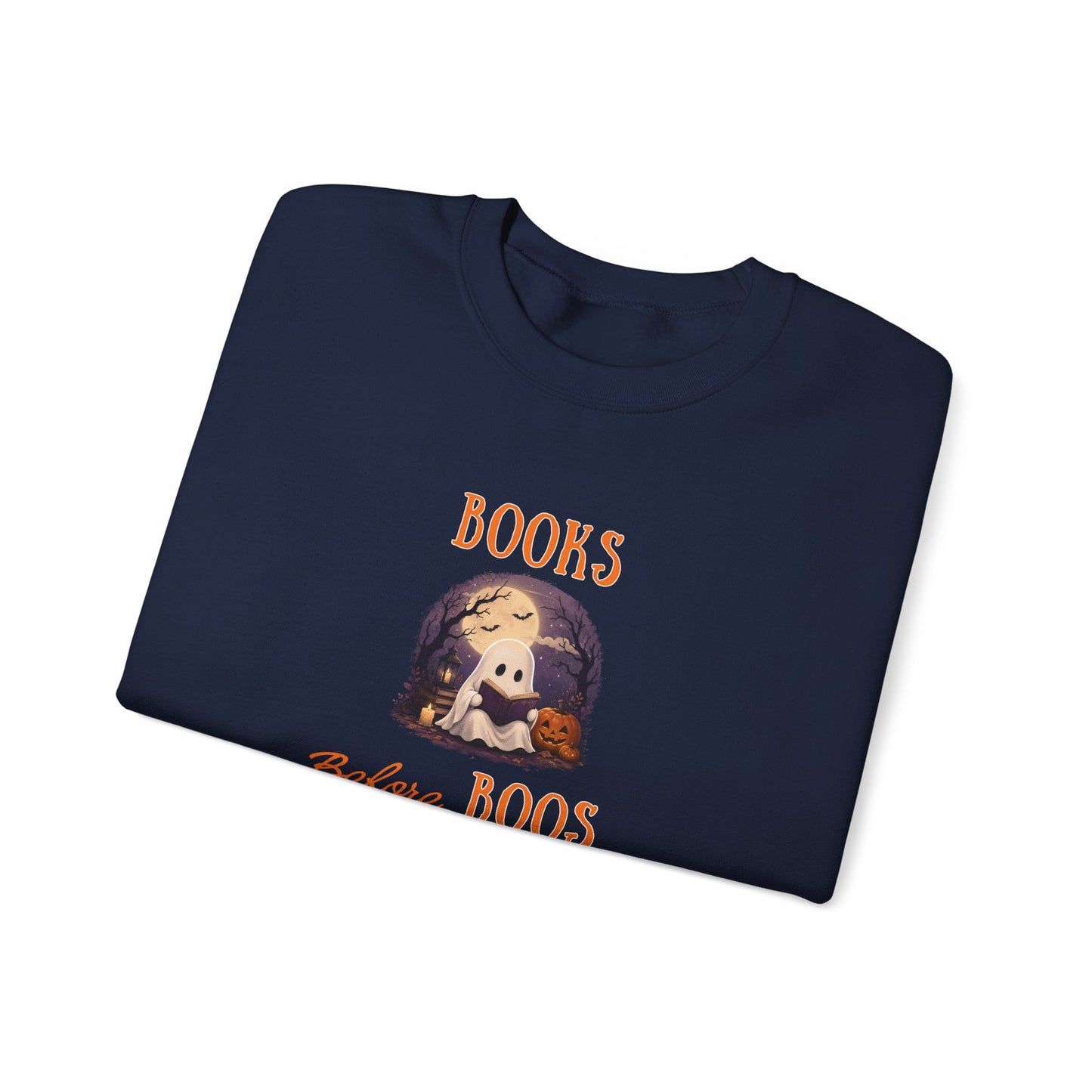Halloween Sweatshirt – Books Before Boos Cozy Ghost Reader Pullover