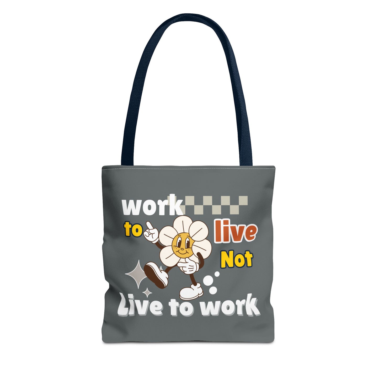 Eco-friendly tote bag with navy handle