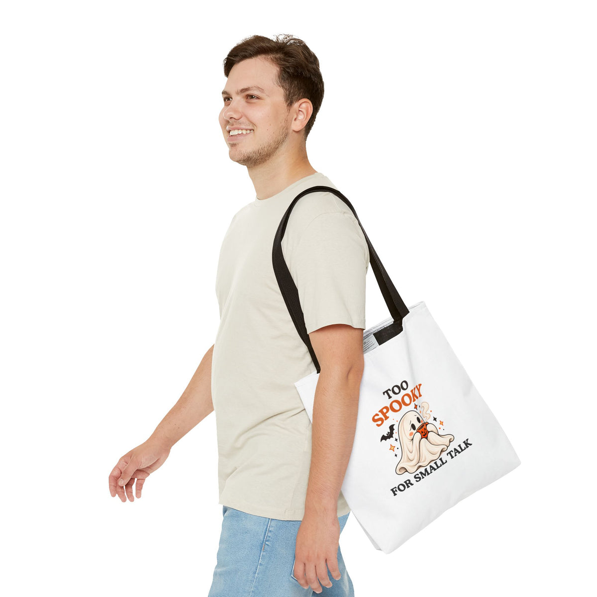 Introvert Tote Bag – Too Spooky for Small Talk Ghost Bag