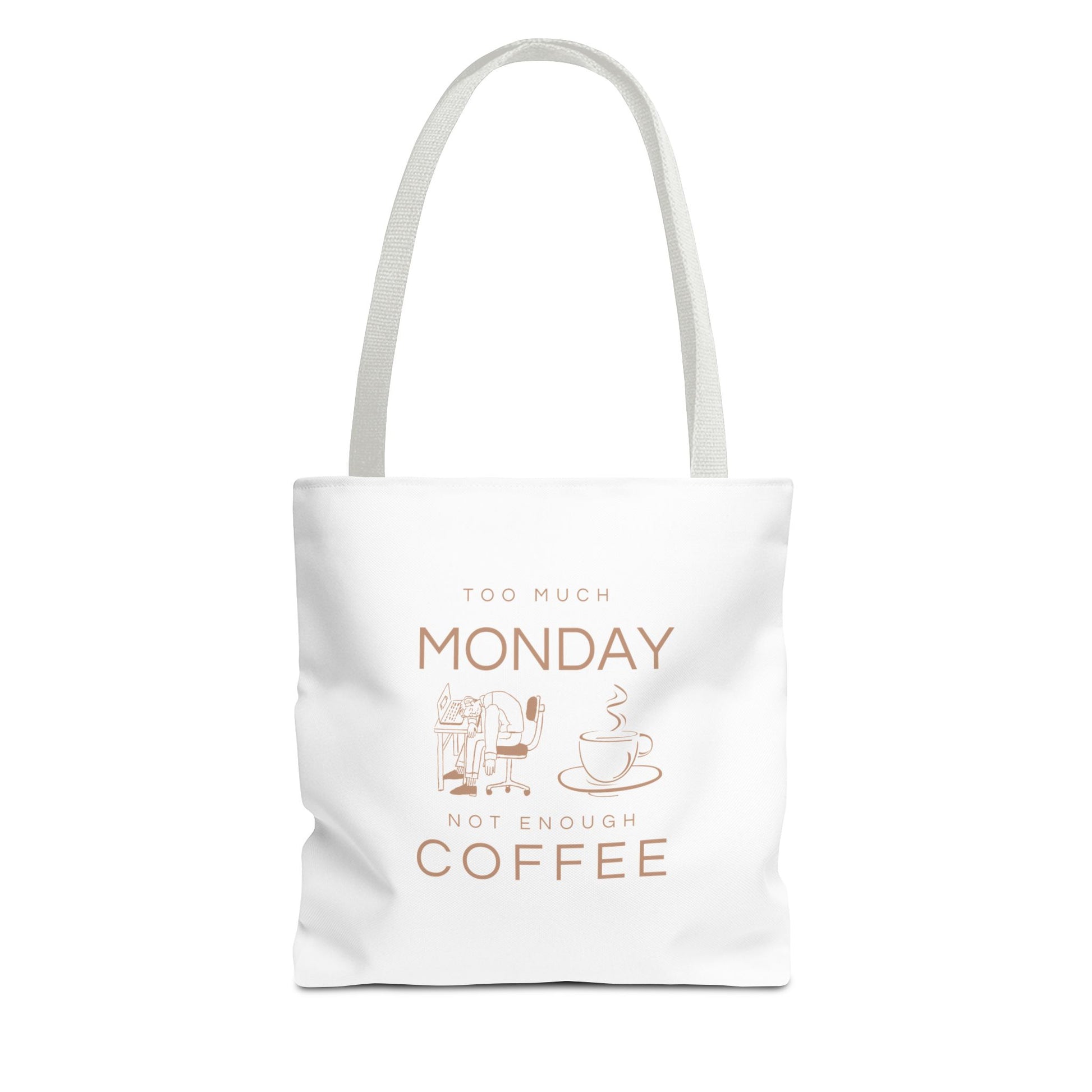 Monday mood tote with white handle