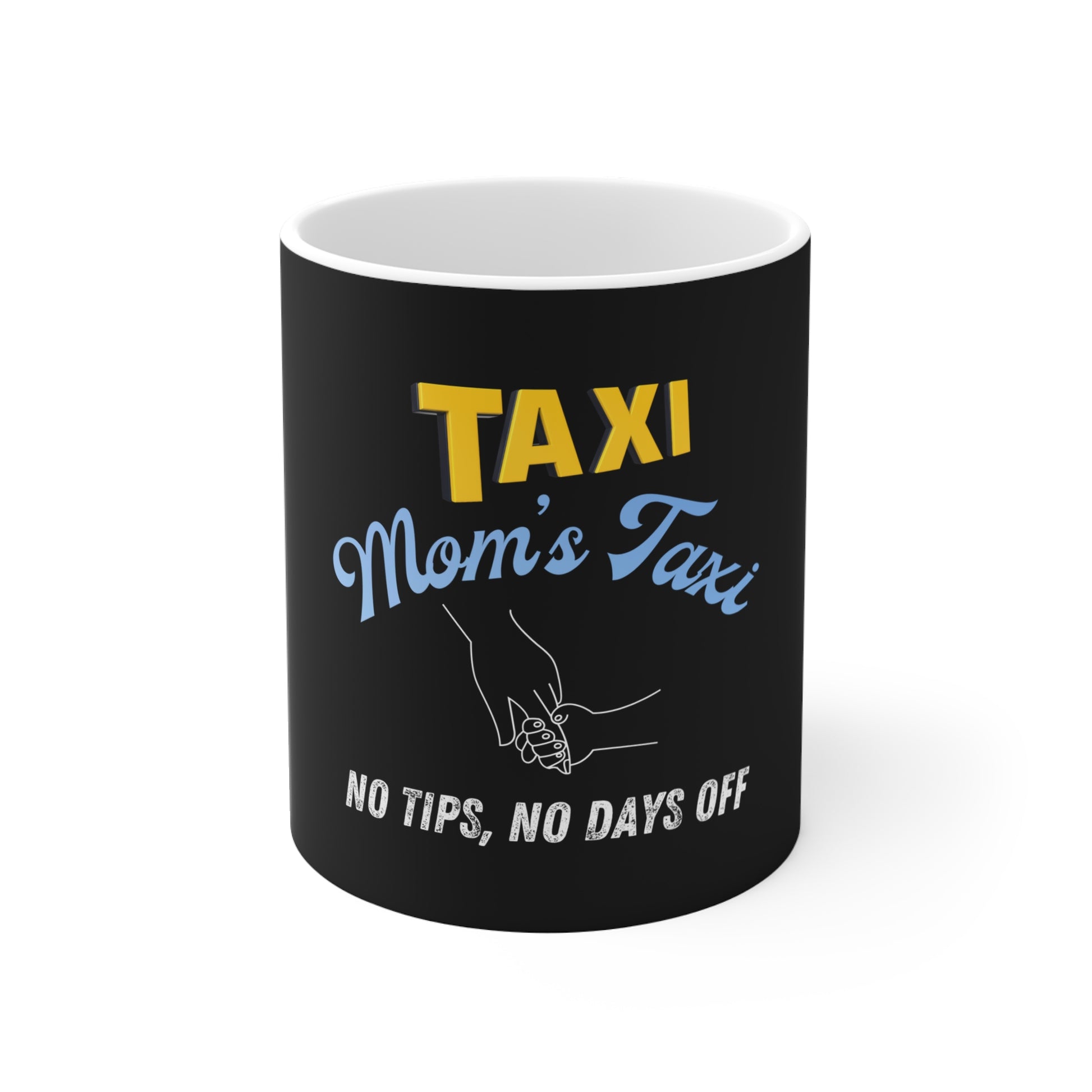 Funny mom's taxi coffee mug - Closeup