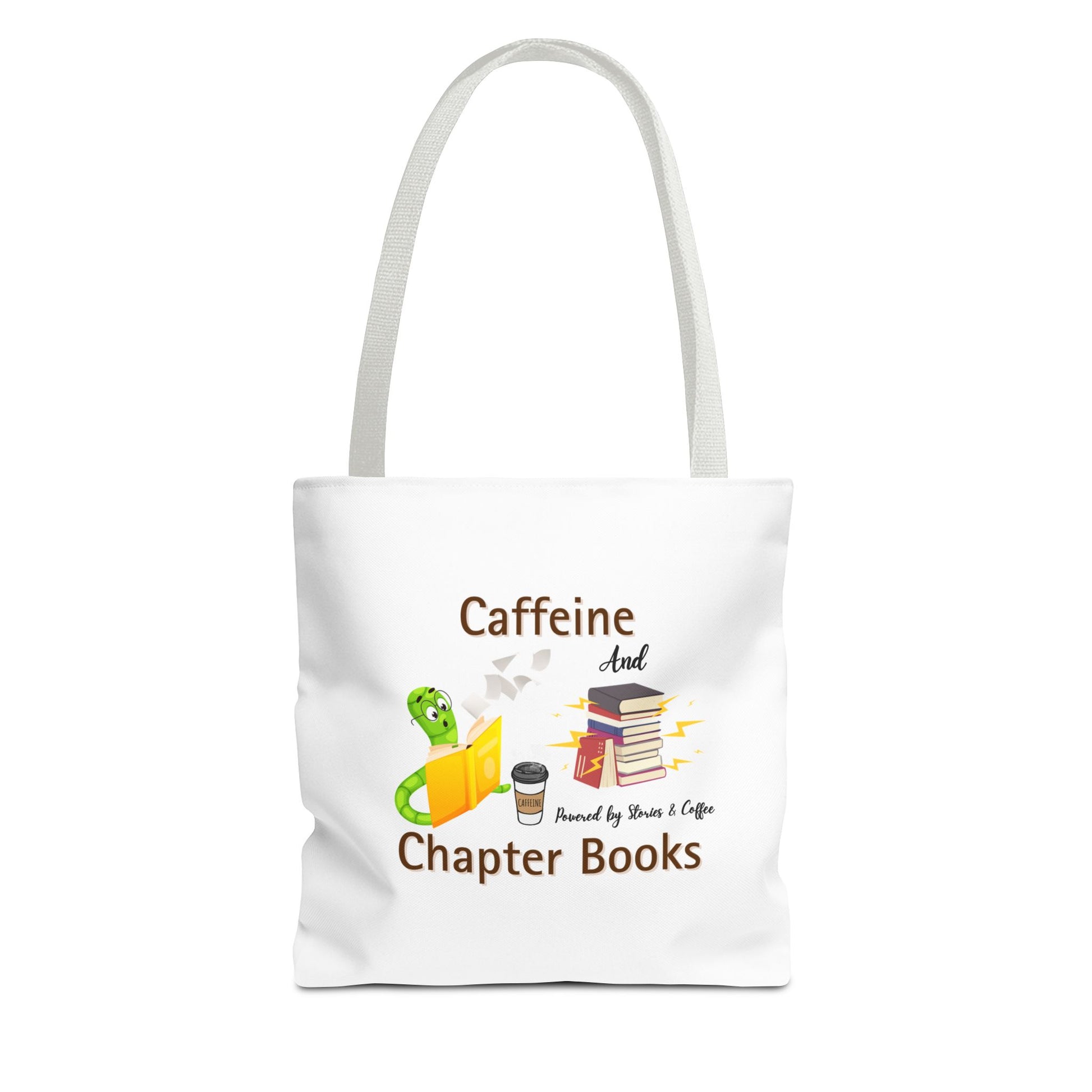 Reading and coffee vibes tote with white handle