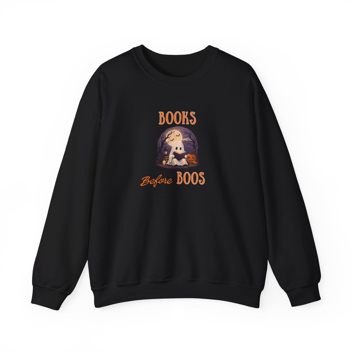 Halloween Sweatshirt – Books Before Boos Cozy Ghost Reader Pullover