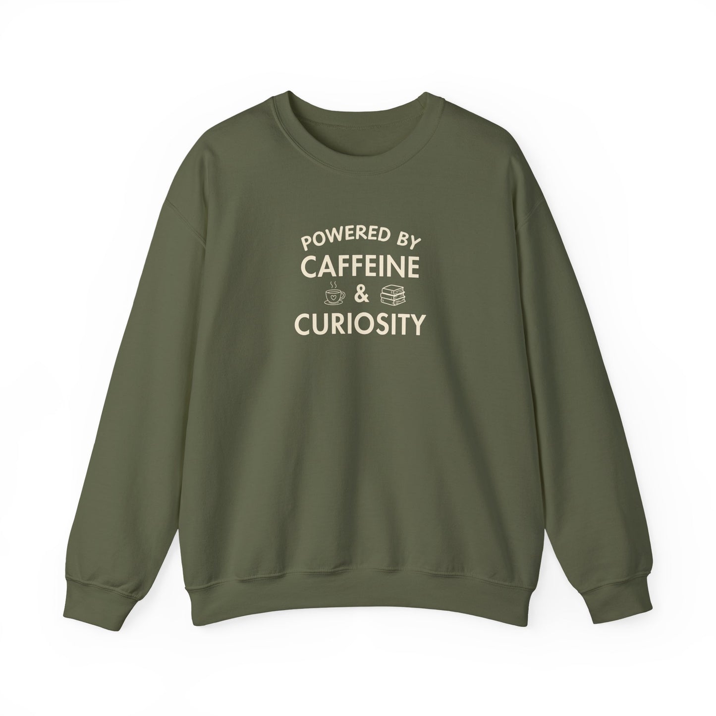 Bookish Sweatshirt – Powered by Caffeine & Curiosity Pullover