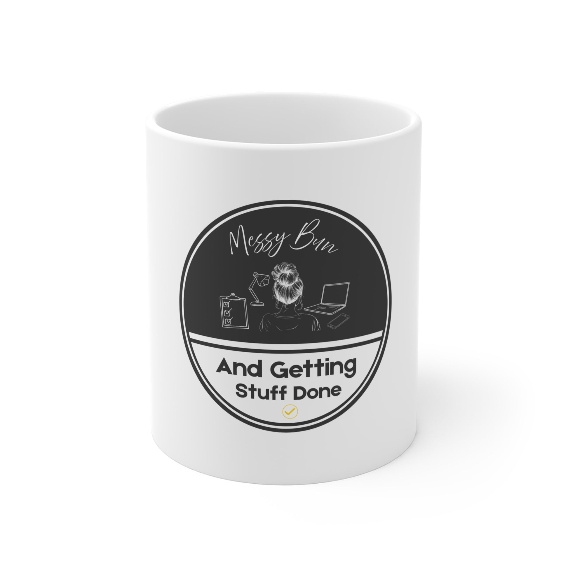 Messy bun coffee mug - Closeup
