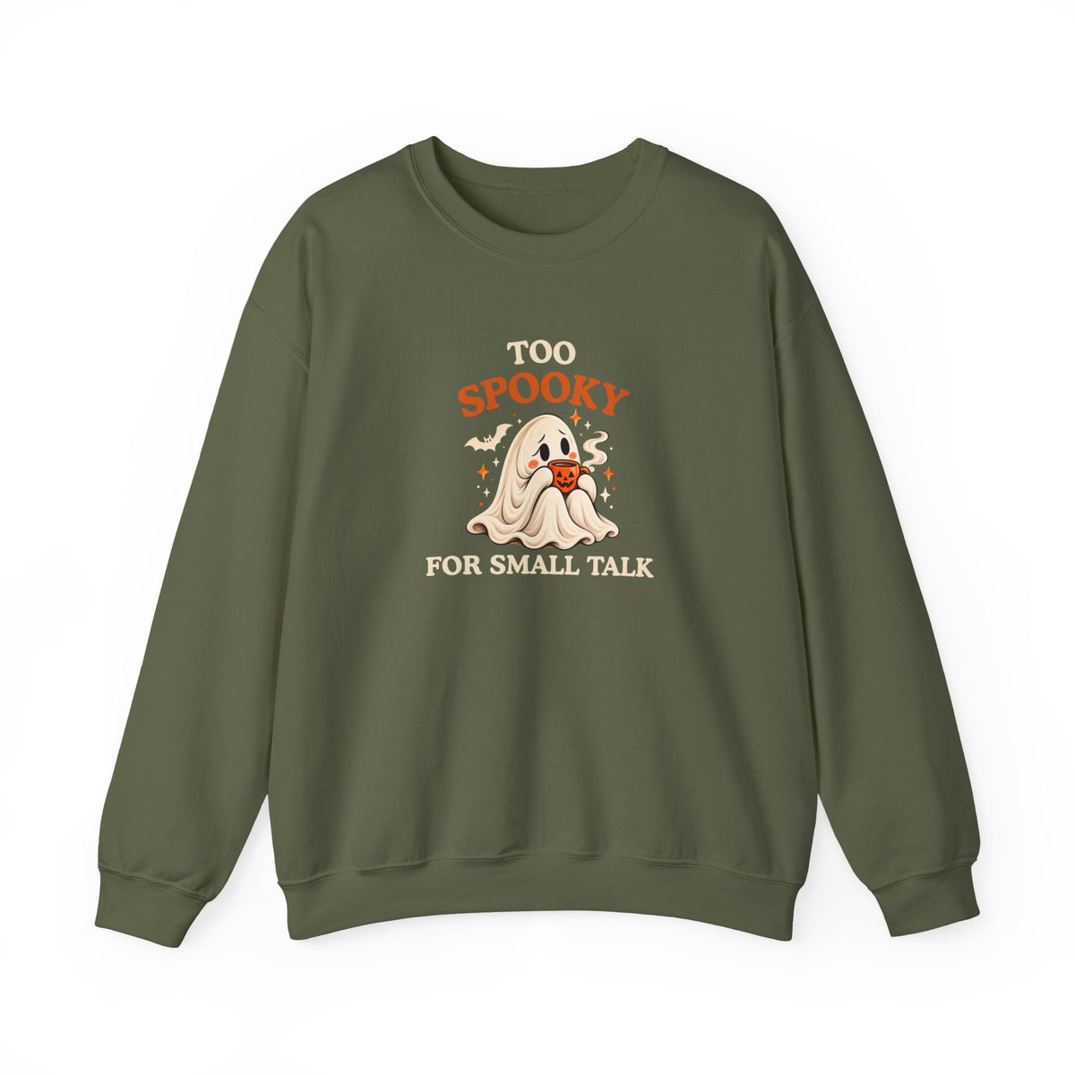 Introvert Sweatshirt – Too Spooky for Small Talk Ghost Pullover