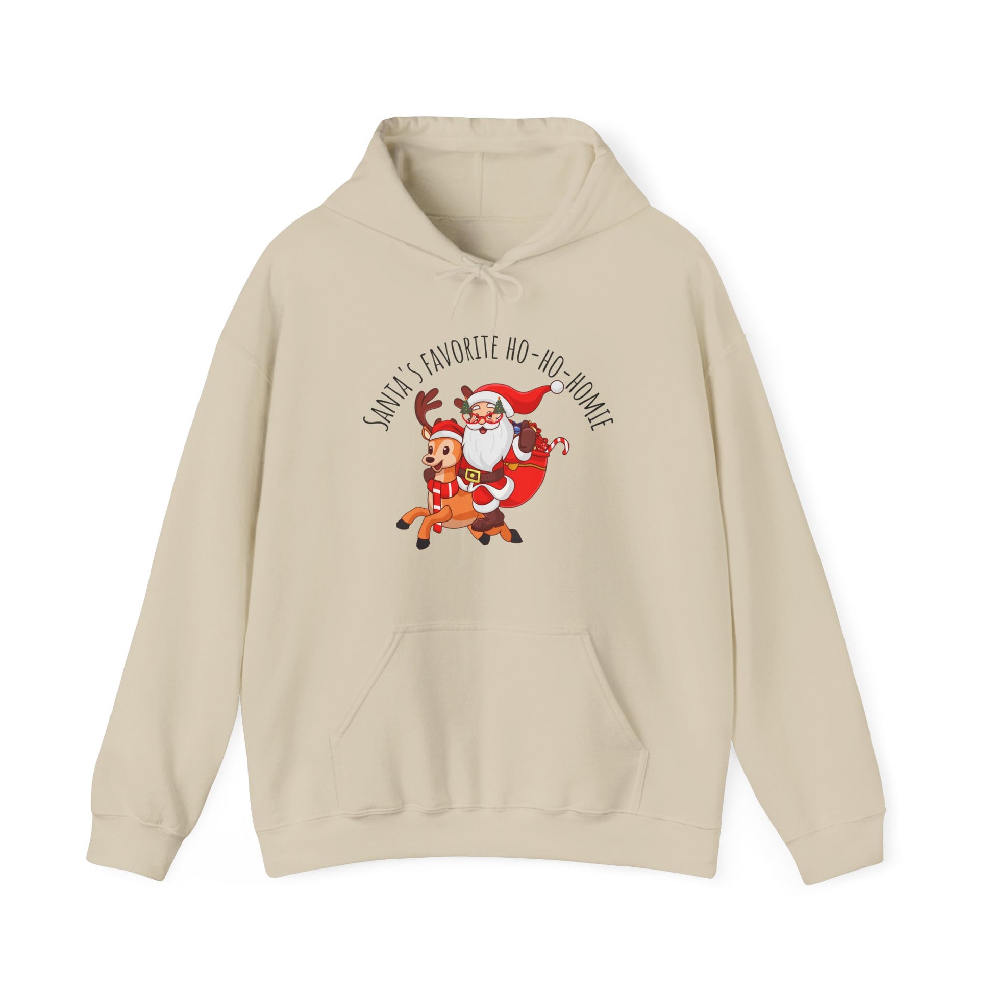 Santa's Favorite Ho Ho Homie - Cozy Christmas Hoodie - sand
