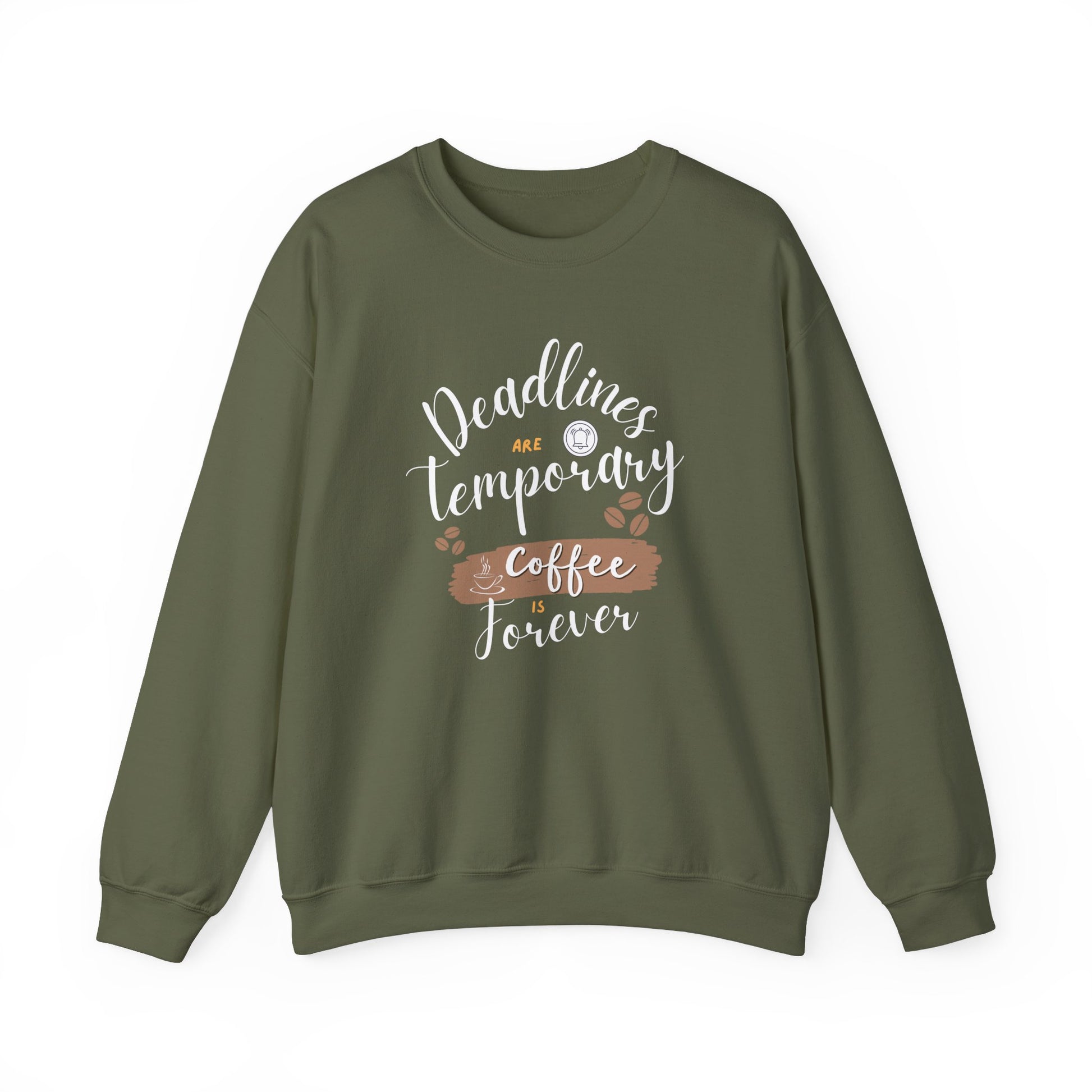 Cozy coffee enthusiast sweatshirt - military green