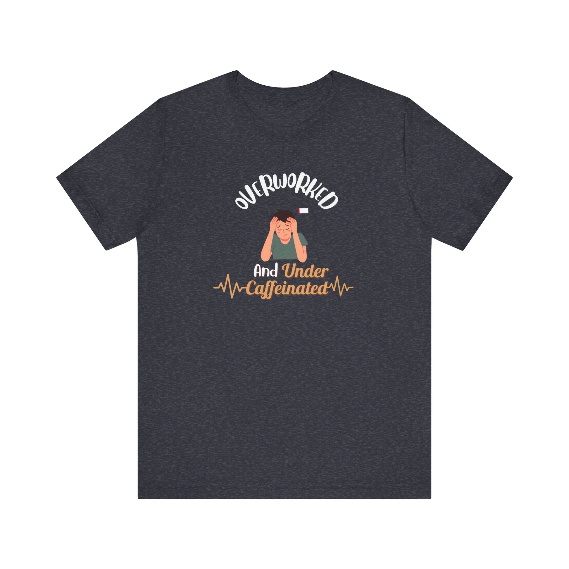 Funny caffeine shirt - heather navy