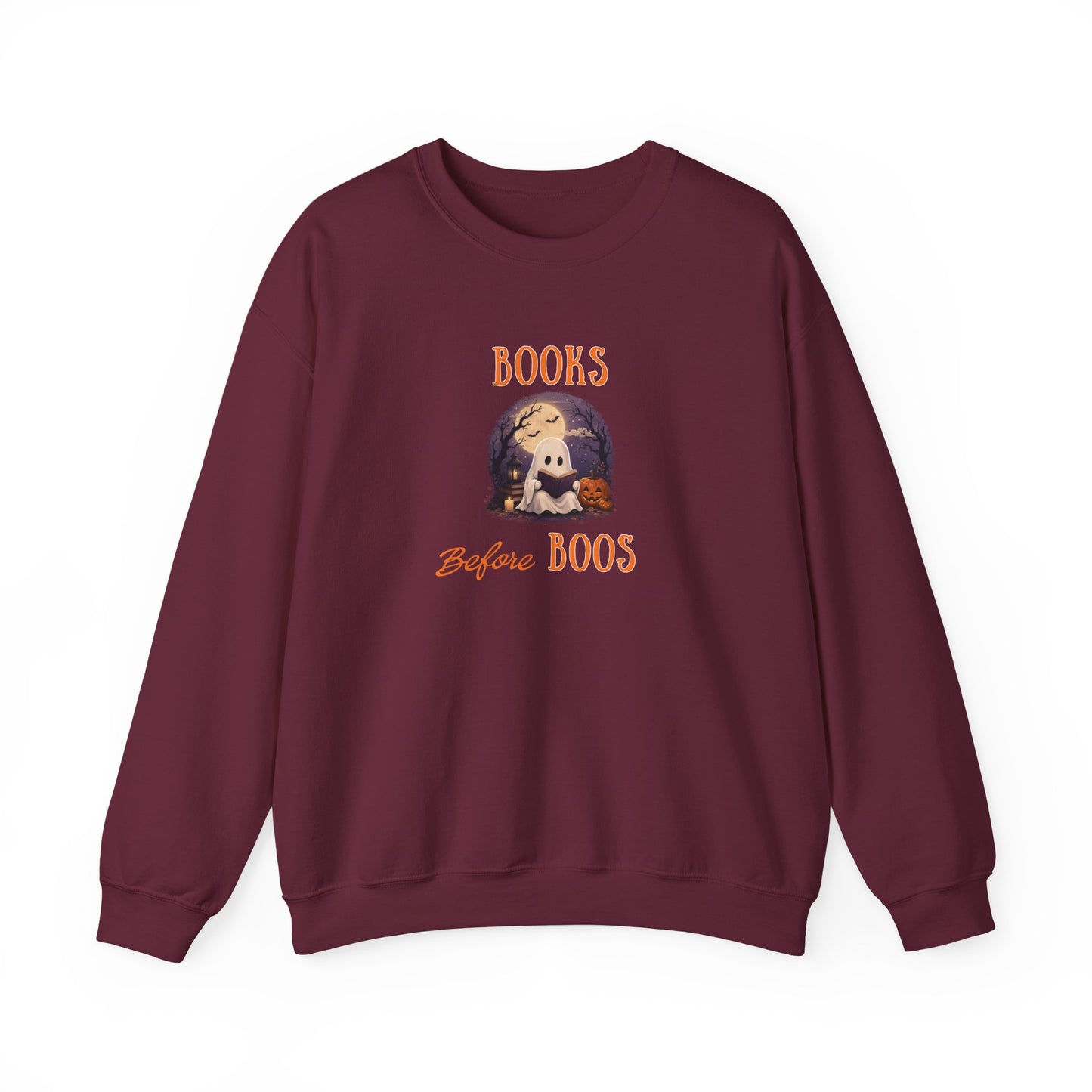 Halloween Sweatshirt – Books Before Boos Cozy Ghost Reader Pullover