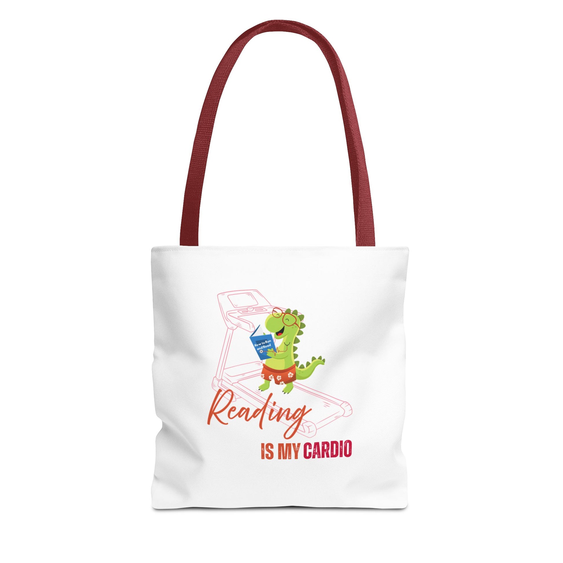 Reading tote design with red handles