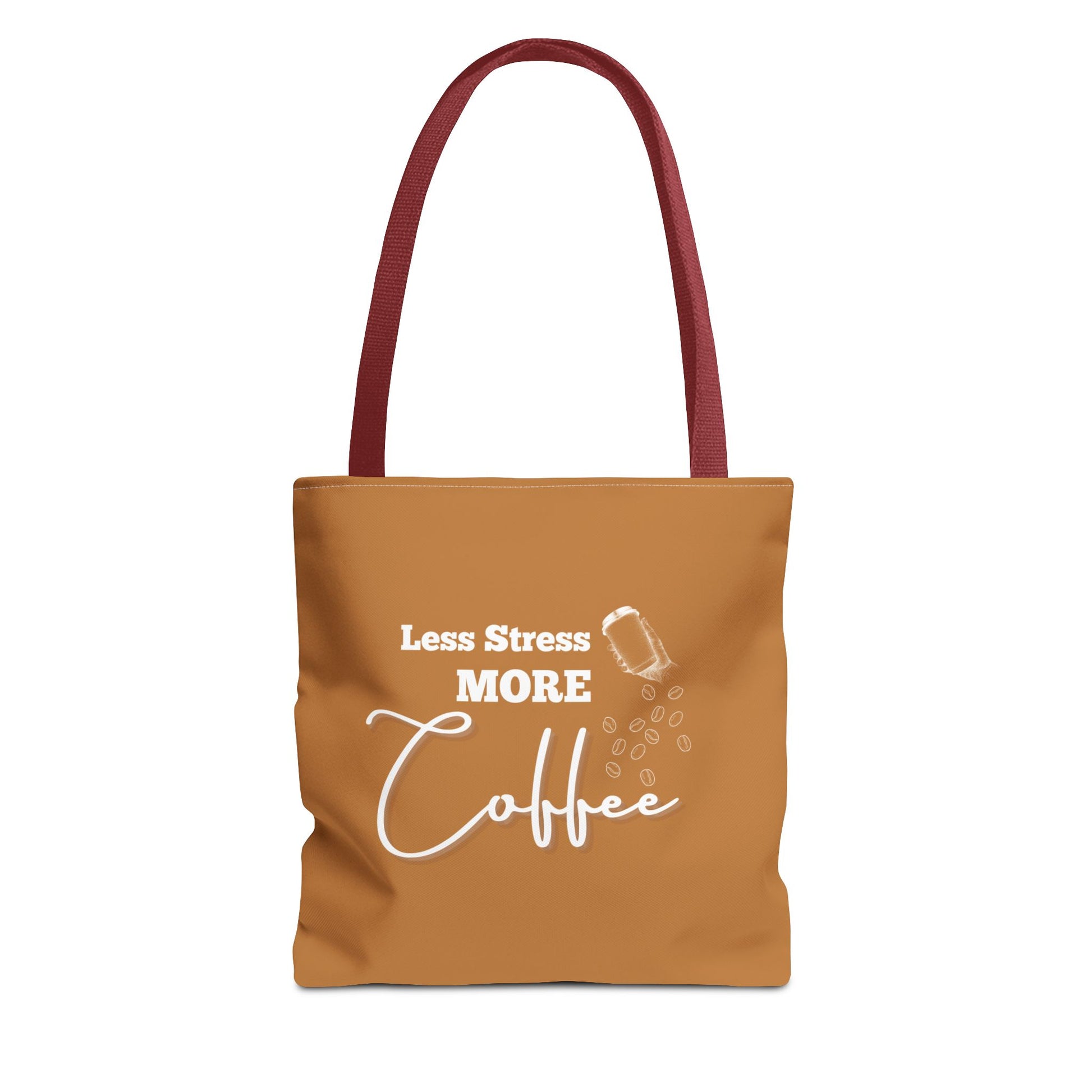 Coffee tote bag with red handle