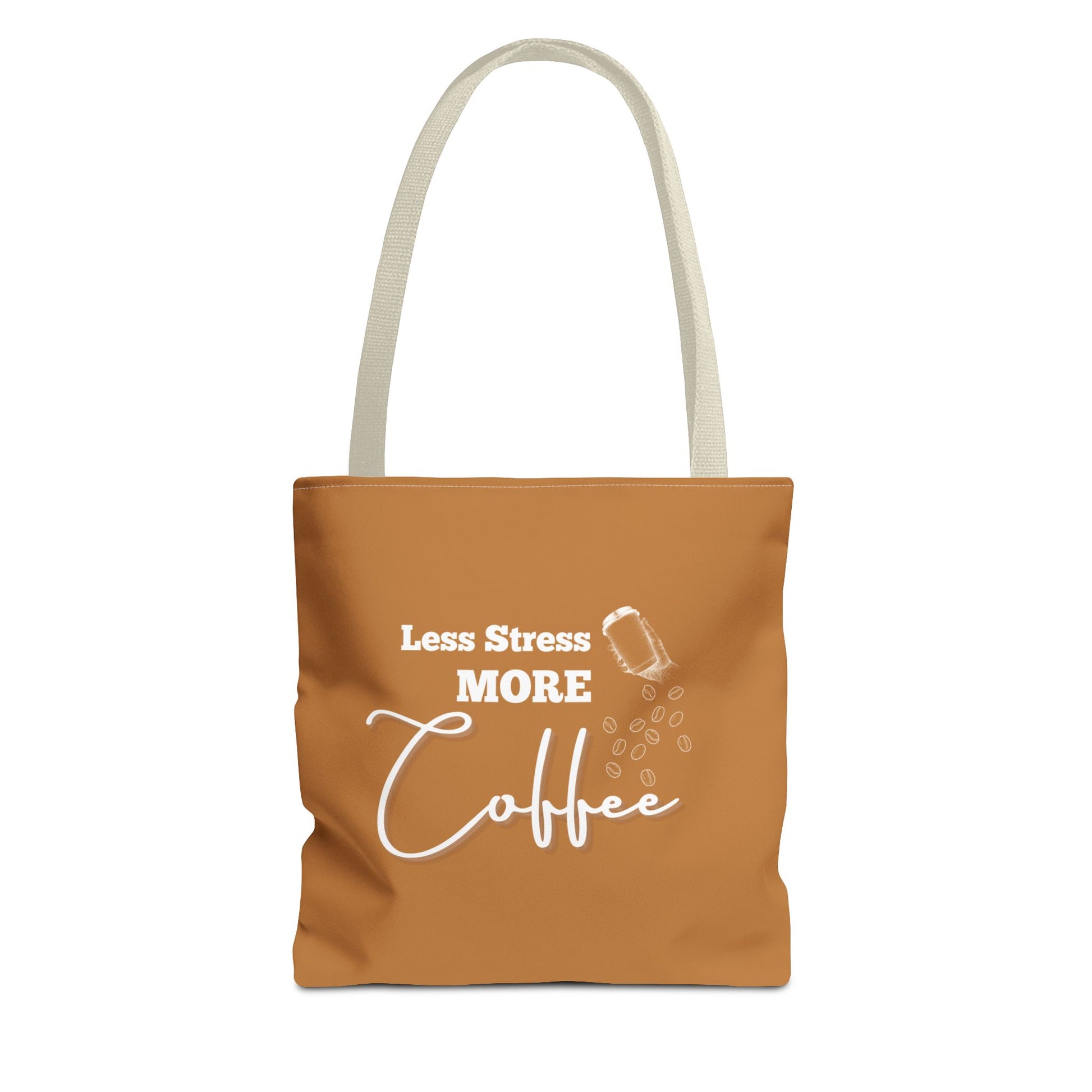 Coffee tote bag with beige handle