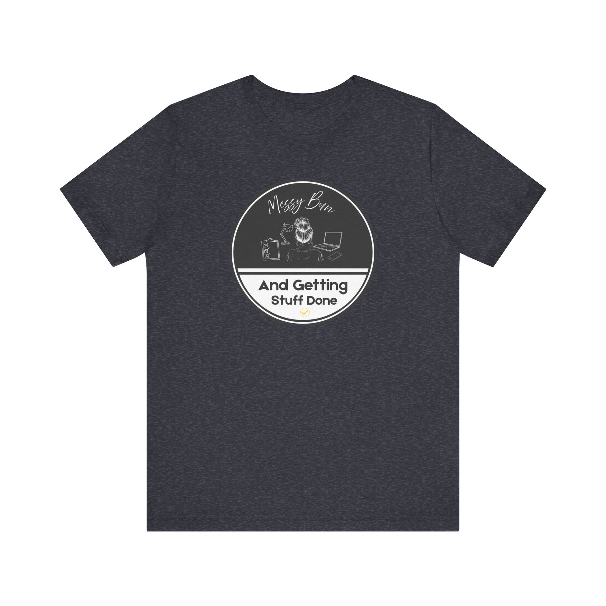Messy bun t-shirt - heather navy