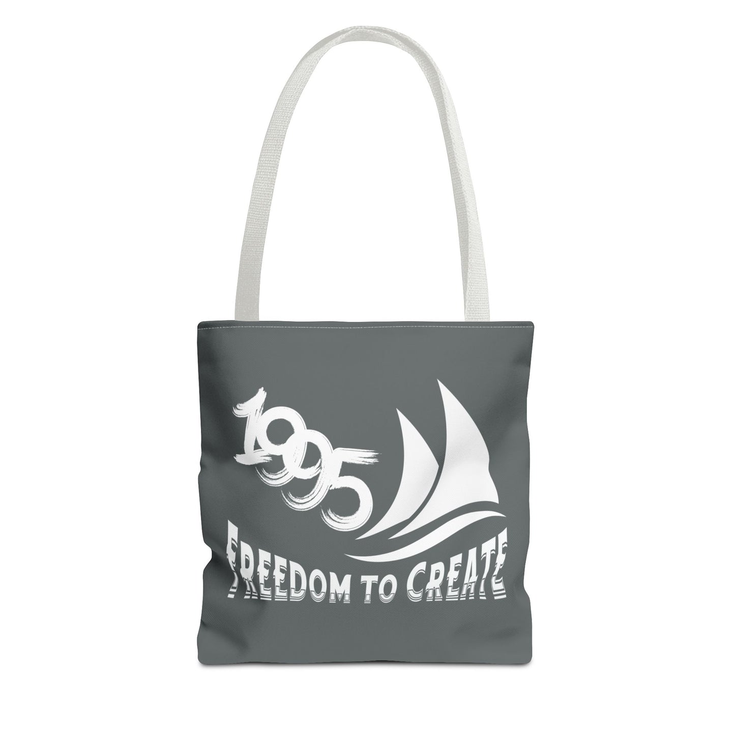 Freedom to Create Tote Bag - grey with white strap