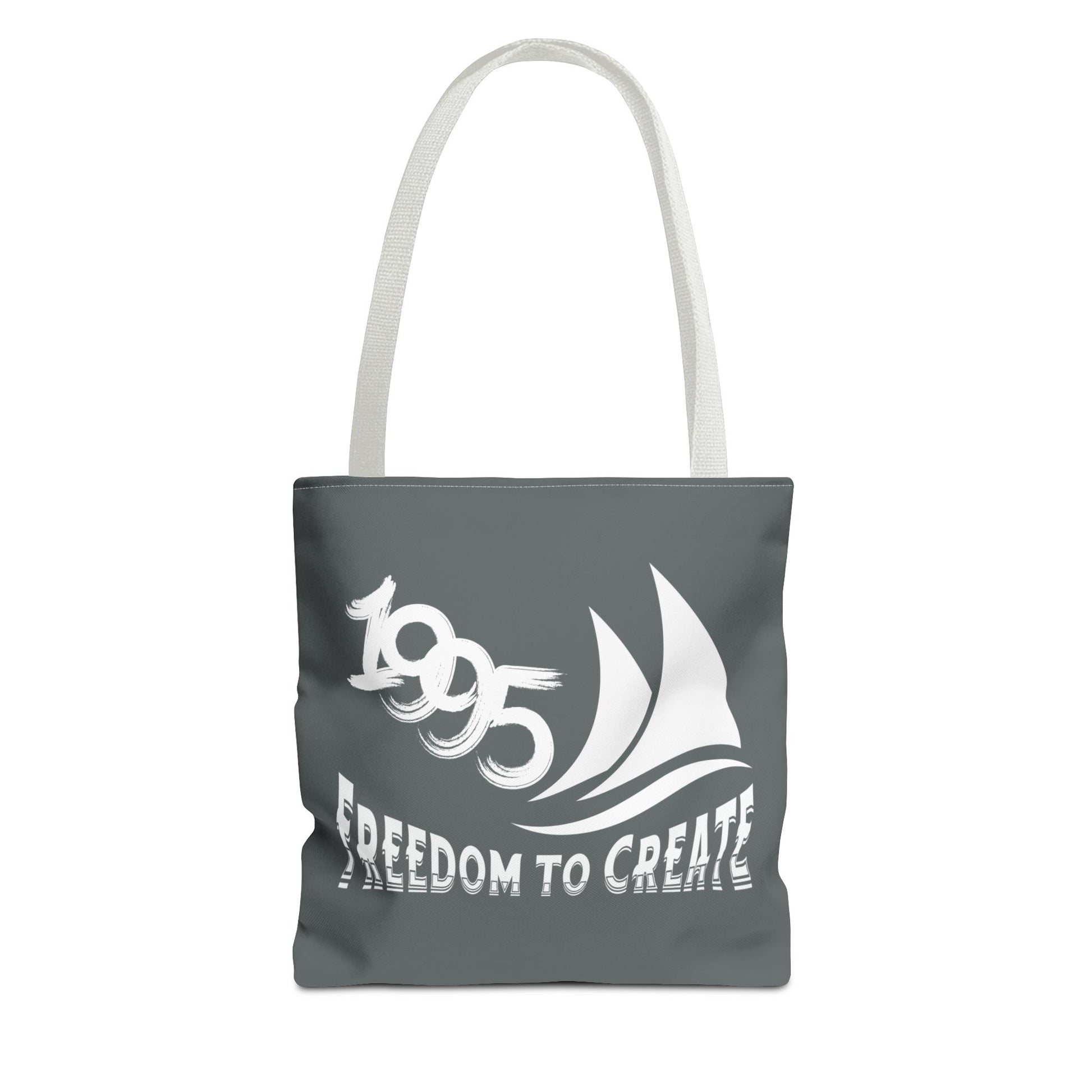 Freedom to Create Tote Bag - grey with white strap