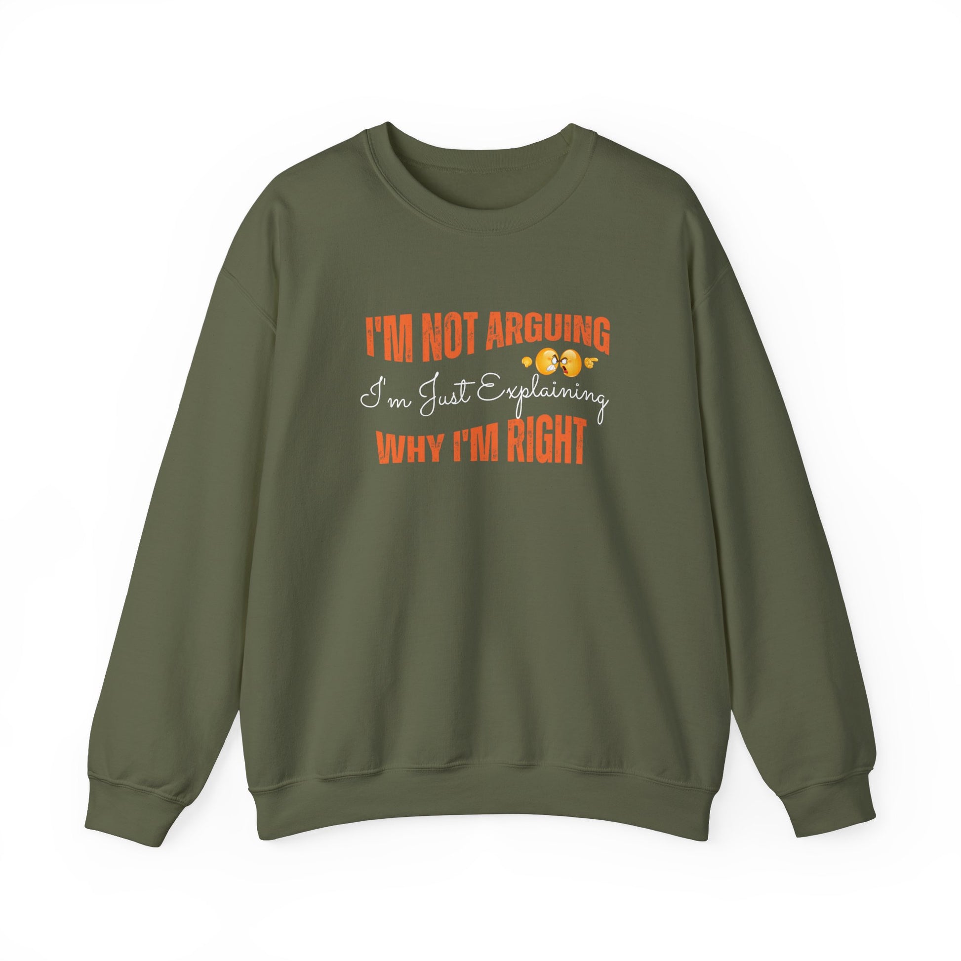 Sarcastic sweatshirt for work - military green