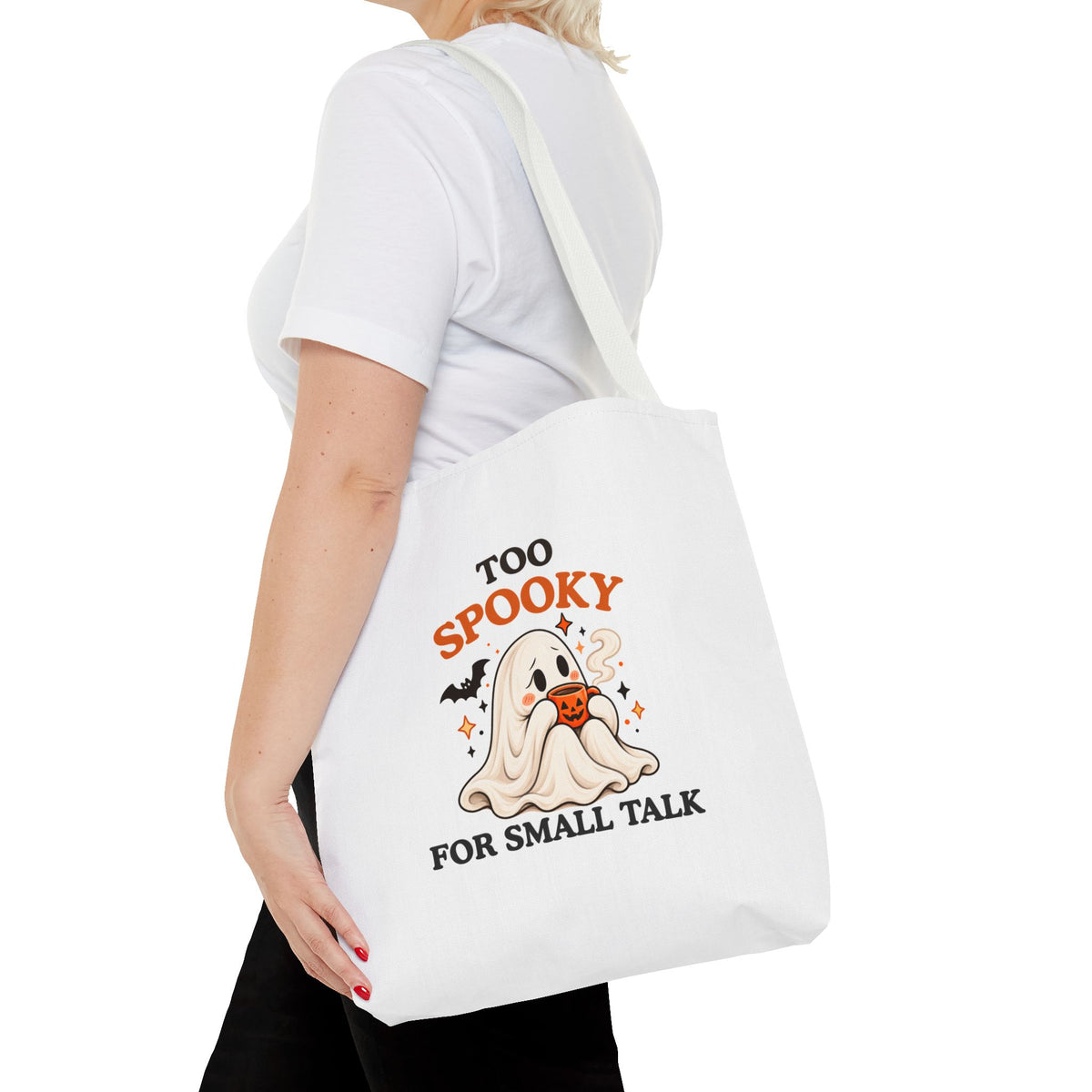 Introvert Tote Bag – Too Spooky for Small Talk Ghost Bag