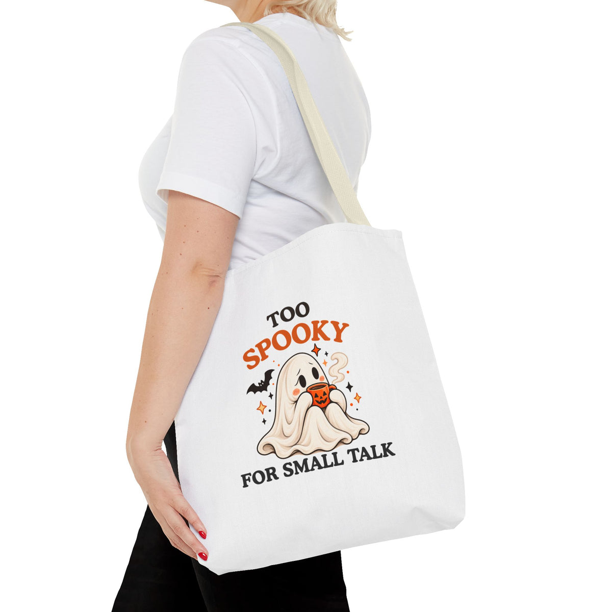 Introvert Tote Bag – Too Spooky for Small Talk Ghost Bag