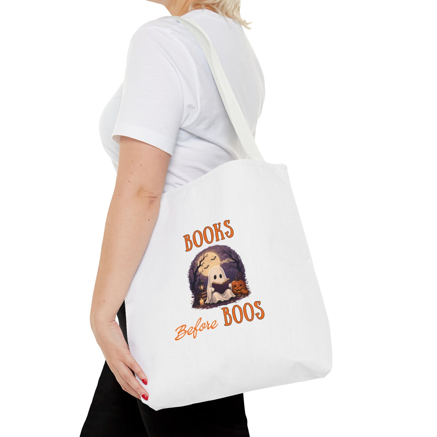 Halloween Tote Bag – Books Before Boos Book Lover Carryall