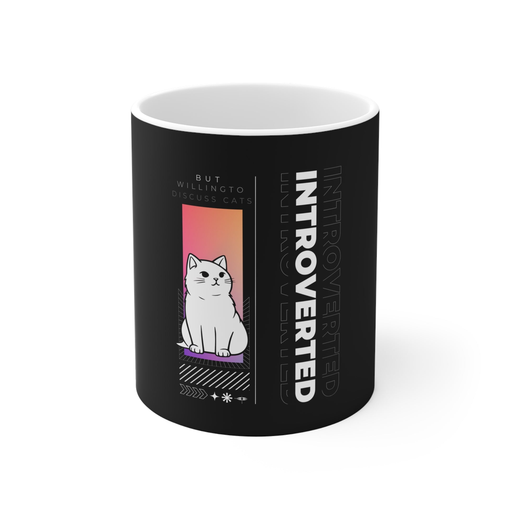 Unique introverted coffee mug - Black