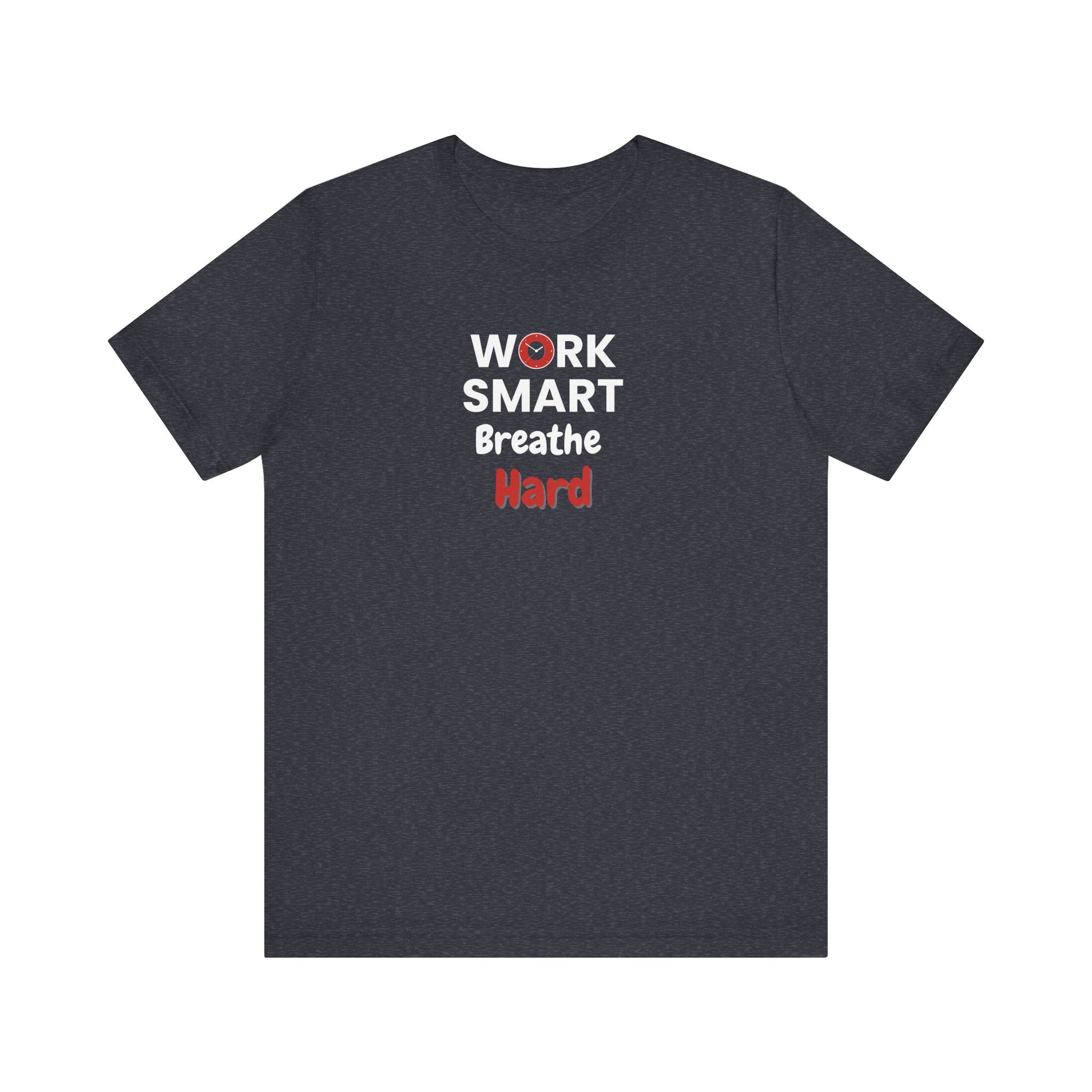 Work smart, breathe hard t-shirt design - heather navy