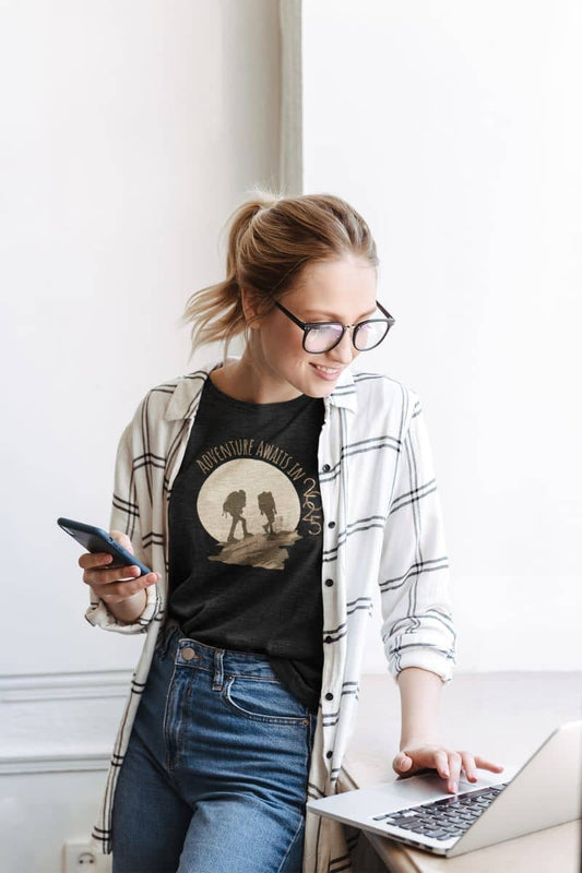 Adventure Awaits in 2025 T-Shirt with a girl working