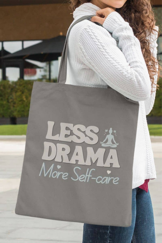 Canvas tote bag with a girl walking down the street