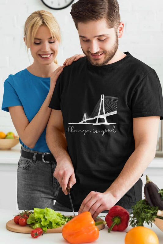 Change is good T-Shirt with the man making a salad for his wife