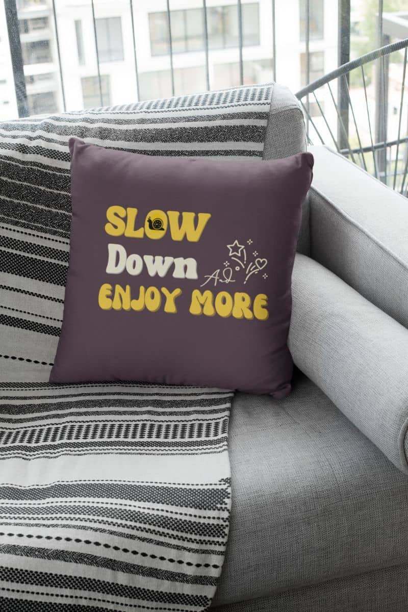 Cute throw pillow with a pillow and a sheet on the sofa