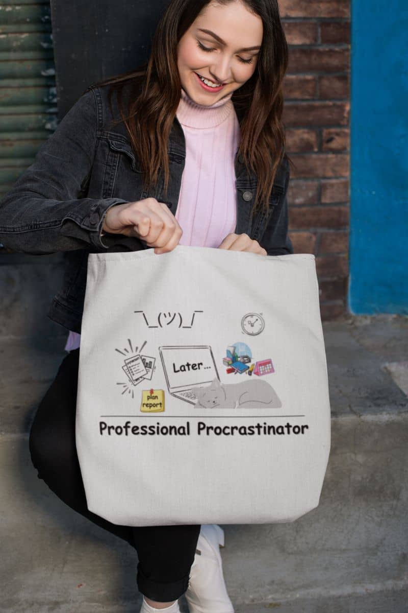 Minimalist typography tote for minimalist style