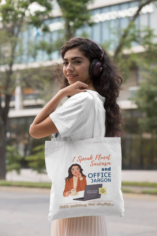 Sarcastic tote bag for work