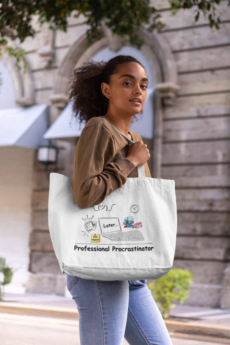 Sarcastic tote bag for office workers